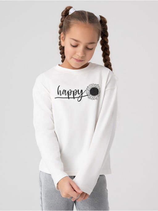 Лонгслив детский "Хэппи" экрю
