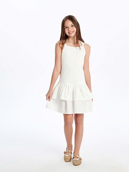 Kare Yaka K?z ?ocuk Elbise