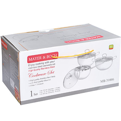 31006 Набор посуды 6пр 1,7+2,3+3,0 л MB (х4) - Mayer&boch фото 3