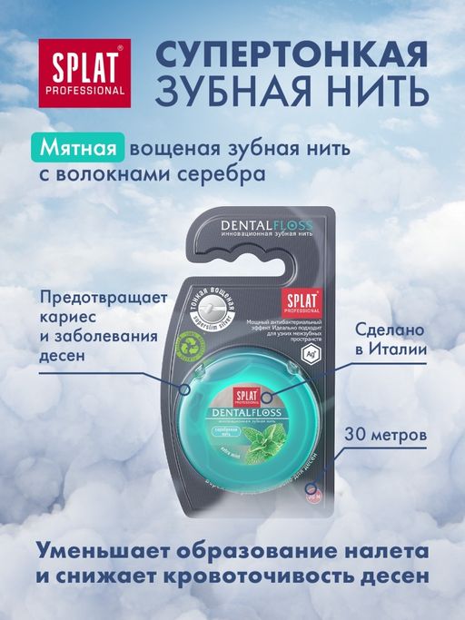 Зубная нить СПЛАТ тонкая мятная с волокнами серебра 30м (24) ФС-604 ФС-604 - Splat фото 5