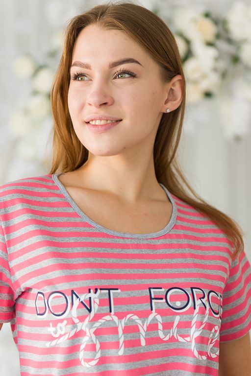 Туника женская из кулирки Smile розовый - Амадэль фото 4