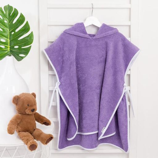 Полотенце-пончо Крошка Я Гномик, цвет сиреневый, размер 24-32, 100 % хлопок, 320 г/м2  фото 10