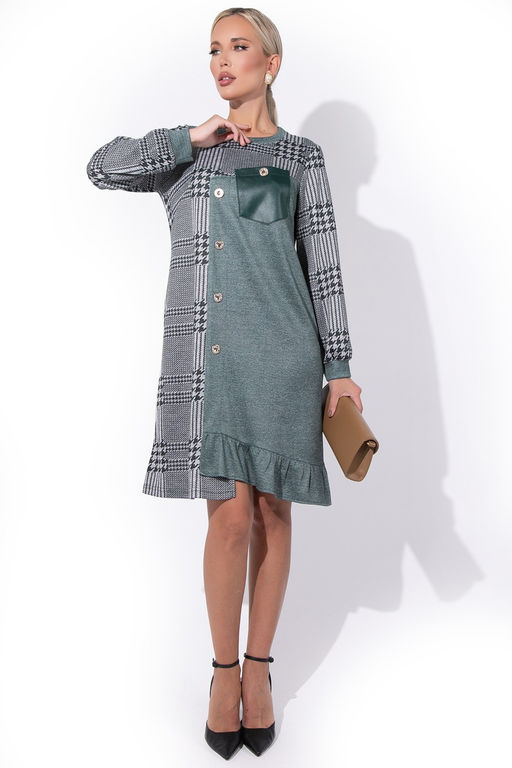 Платье Адель (клетка изумруд) - Эльза фото 10