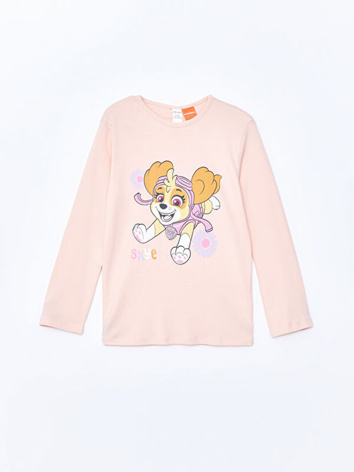 Bisiklet Yaka Paw Patrol Bask?l? K?z Bebek Pijama ?st