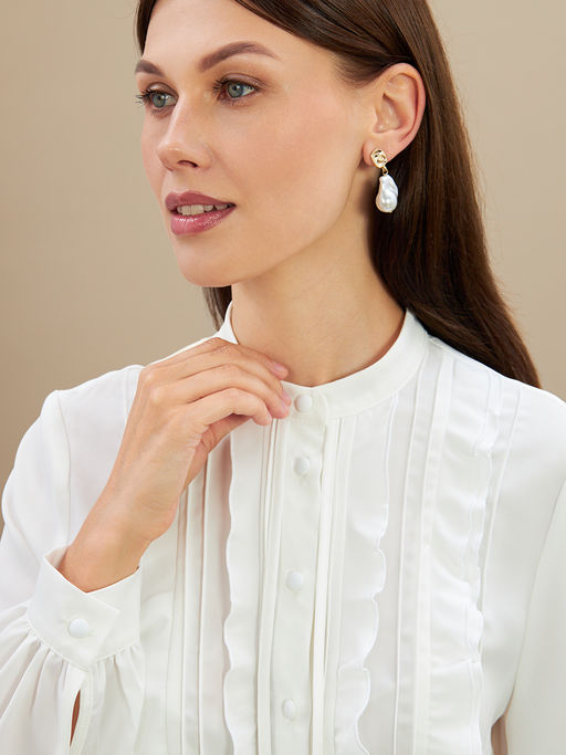 Блузка с рюшами OD-976-1 белый