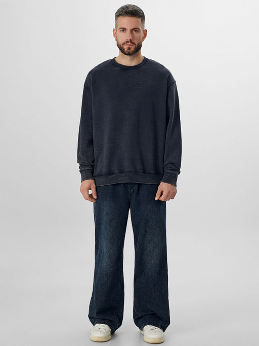 Свитшот мужской синий с обработкой эйсид - Mark formelle фото 3