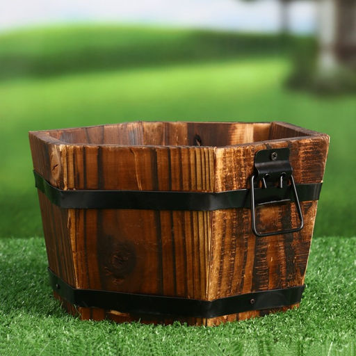 Набор кашпо для цветов «Шестиугольники», деревянный, 3 предмета