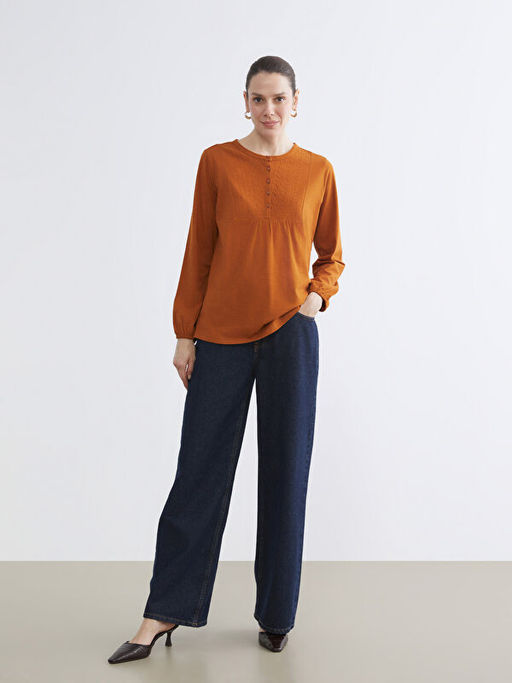 Bisiklet Yaka Nak??l? Bluz