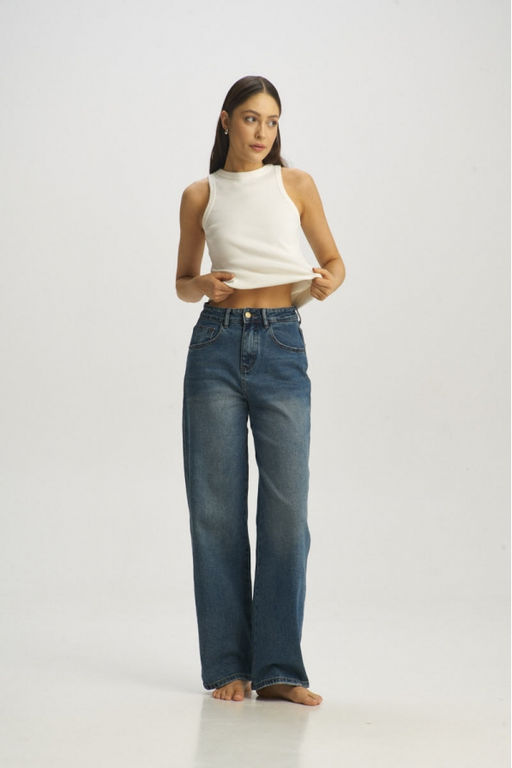 Джинсы BAGGY с потертостями Blue