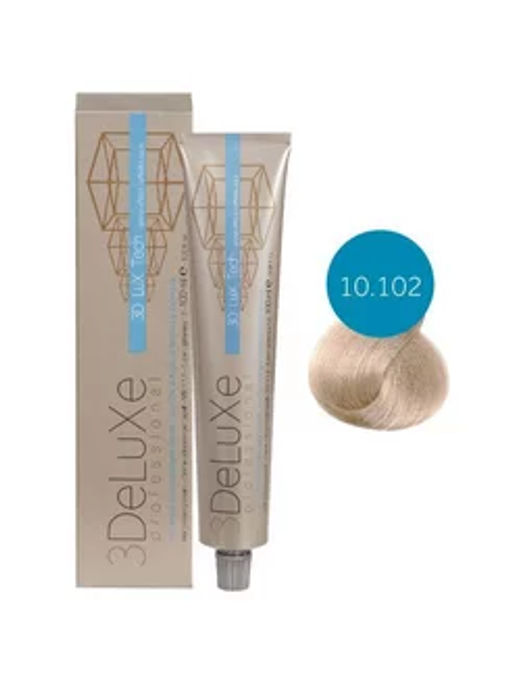 Краска для волос 10.102 3DELUXE PROFESSIONAL платиновый блонд пепельно-жемчужный