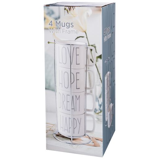 НАБОР КРУЖЕК 350 МЛ НА ПОДСТАВКЕ ИЗ 4 ШТ. - Lefard фото 2