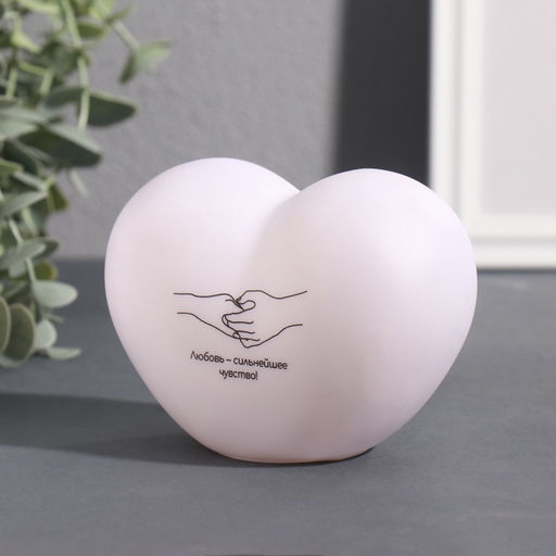 Фигурка светящаяся RISALUX «Сердце. Руки», LED-ночник, 3хLR44, 8×11×7 см