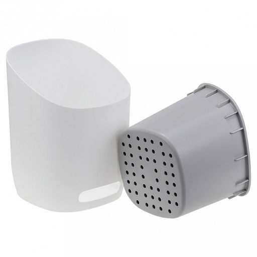 Подставка для столовых приборов пластмассовая "Изли" 12,5х12,5х17см, 3-х секционная, белый (Россия)