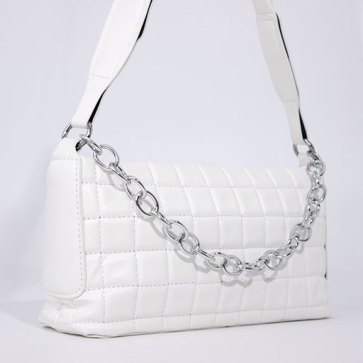 Сумка-багет на молнии, цвет белый - Simaland фото 3