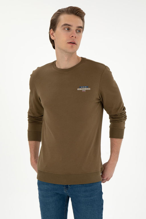 Мужской свитшот цвета хаки Неожиданная скидка в корзине