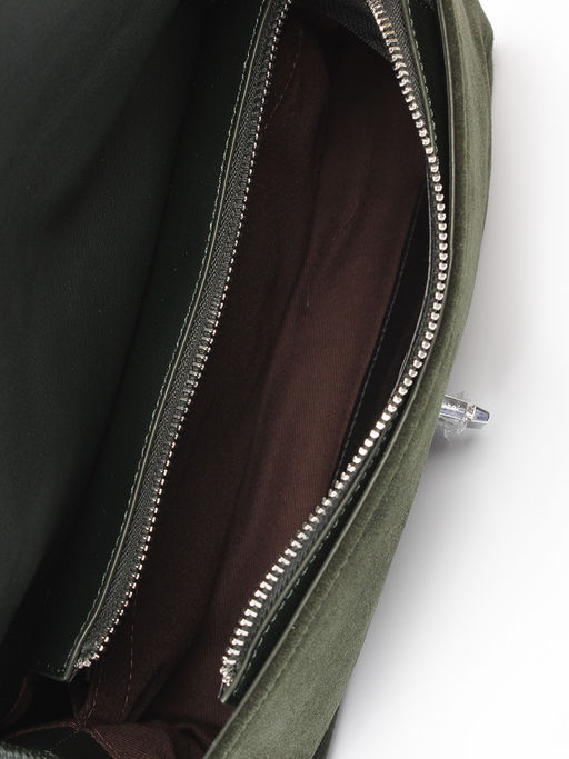 LACCOMA сумка Q8067-F-темно зеленый натуральная замша, натуральная кожа хлопок