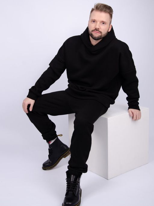 Костюм Грей черный, футер начес - Малина фото 9