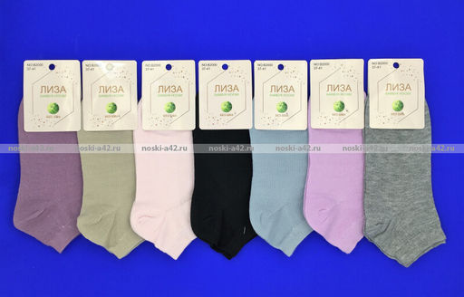 Цена за 12 пар. Следки женские бамбук однотонные 37-41 (фактически 36-40) - Лиза фото 2