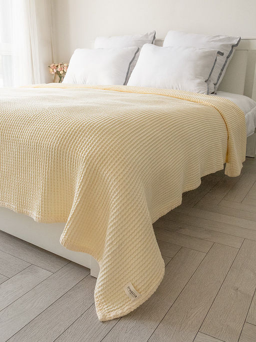 Покрывало вафельное 200x220 молочный 100% Хлопок - Denastia фото 2