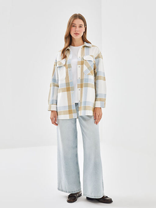 Ekose Oversize Kad?n G?mlek Tunik