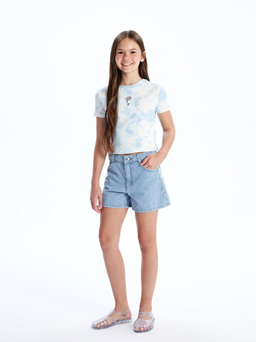 Bisiklet Yaka K?z ?ocuk Ti??rt