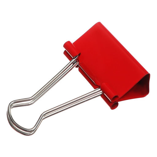 Набор зажимов для бумаг цветных 25 мм, 48 штук, 4 цвета, в пластиковой тубе