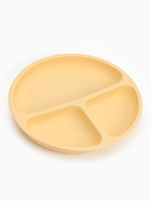 Тарелка детская секционная с ложкой и вилкой, 3 секции, молочный, Mum&Baby