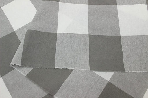 Вареный (стираный) хлопок Клетка (6.4*7.5см) цв.графитово-зеленый/молочный, ш.2.5м, хлопок-100% - Купава фото 3