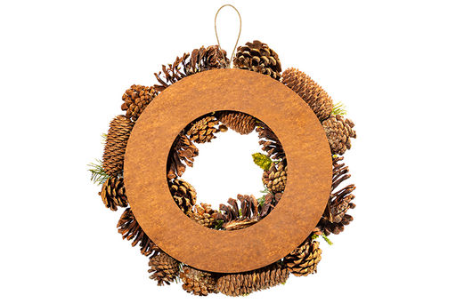 Новогоднее украшение венок 34*34*8 см Новогодний лес, большой круг - Elan gallery фото 5