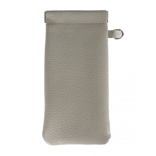 Футляр для очков Croco фо-725 (на пружинке) натуральная кожа серый флотер (265) 264195  фото 2