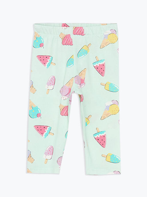 Beli Lastikli Bask?l? K?z ?ocuk Tayt