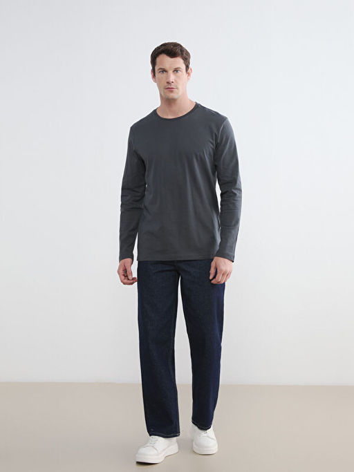 Bisiklet Yaka Uzun Kollu Erkek Ti??rt