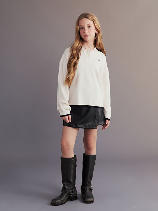 Polo Yaka K?z ?ocuk Kazak