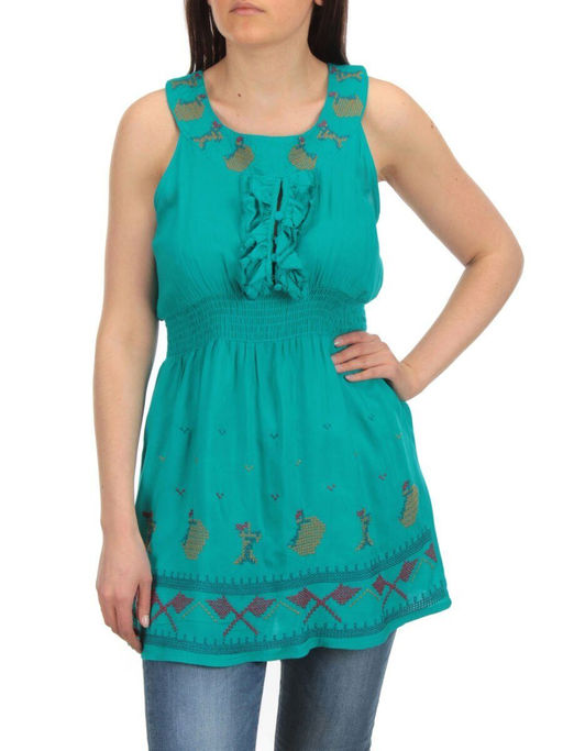 6854 TURQUOISE Туника женская размер (65% хлопок, 35% полиэстер)