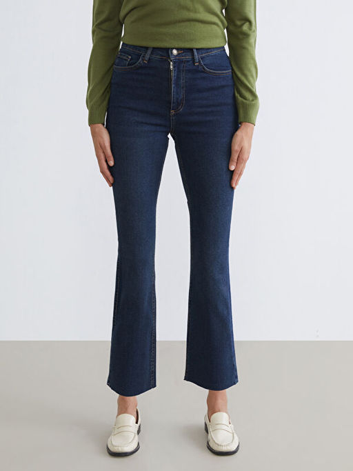 Crop Flare Kad?n Jean Pantolon