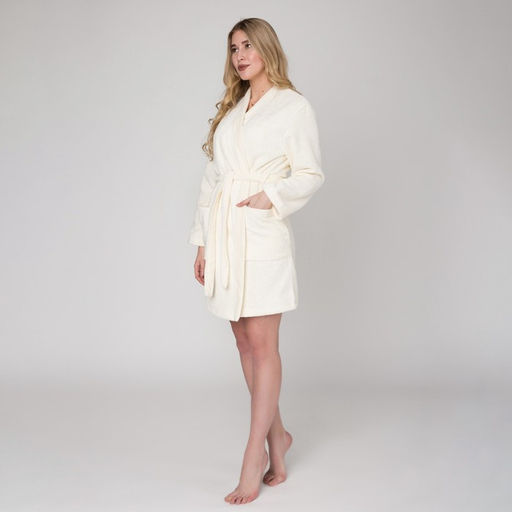 Халат махровый женский «Экономь и Я», размер 50-52, хлопок 100%, молочный