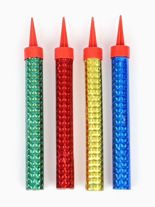 Свечи фонтаны в торт цветные, 4 шт., 12 см, горение 40 сек