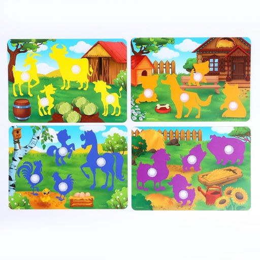 Цена за 2 шт. Развивающая игра на липучках «‎Изучаем животных. Ферма или деревня»‎