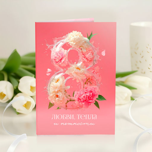 Открытка 4 шоколадки "8 (любви, тепла и нежности)"