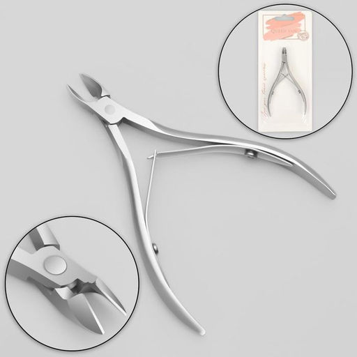 Кусачки маникюрные, двойная пружина, 10 см, длина лезвия-7 мм, на блистере