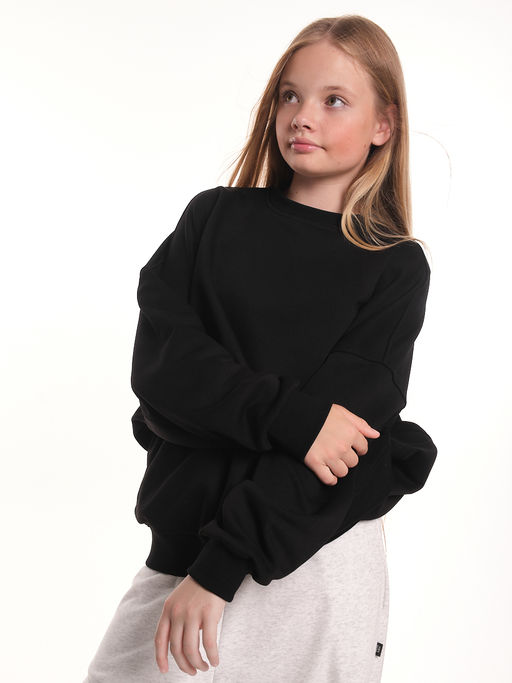 Толстовка оверсайз для девочки 22-2017 черный - Mini maxi фото 18