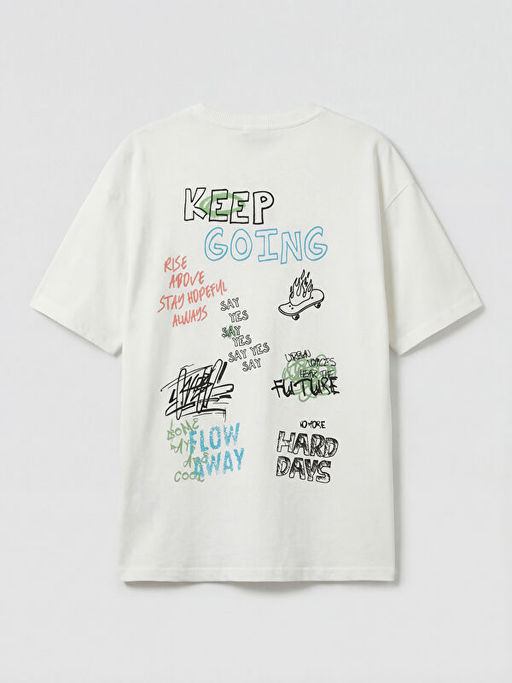 Bisiklet Yaka Bask?l? Erkek ?ocuk Ti??rt