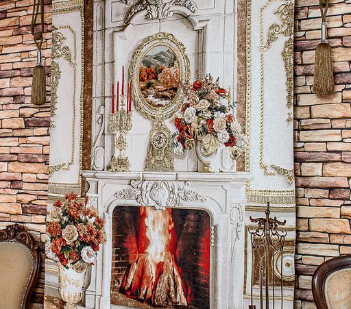 Камин (осень) - гобеленовое панно - Гобеленглавснаб фото 2