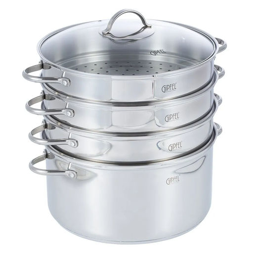 1813 GIPFEL Пароварка трёхъярусная DONELLA 32х16см/11л с тремя пароварочными отделениями 32х8см