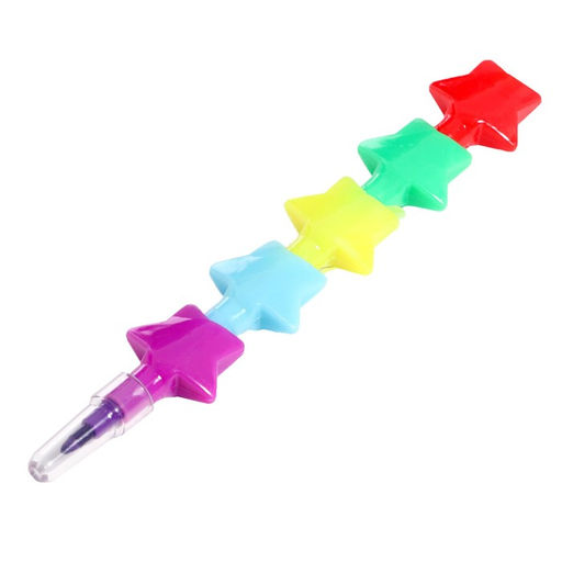 Цена за 8 шт. Карандаш восковой «Звёздочки» 5 цветов