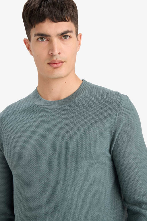 Standart Fit Bisiklet Yaka Basic Dokulu Triko Kazak - Defacto фото 4