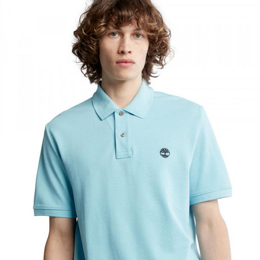 Мужские поло с коротким рукавом Timberland Polo Millers River Pique Regular голубая фото 5