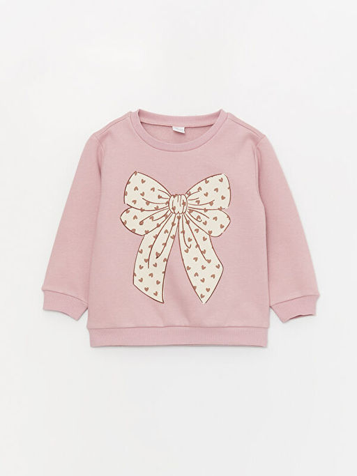 Bisiklet Yaka Uzun Kollu Bask?l? K?z Bebek Sweatshirt 2li - Waikiki фото 2