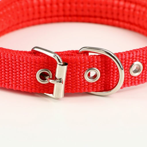 Ошейник Комфорт комбинированный, 45 х 2 см, ОШ 30-39 см, красный - Пижон фото 3