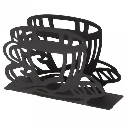 Салфетница металлическая, окрашенная Кофе 13,5х4,5см h9см, цвет - черный матовый (Китай) - Домашняя мода фото 2